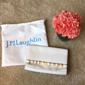 Leather bamboo clutch